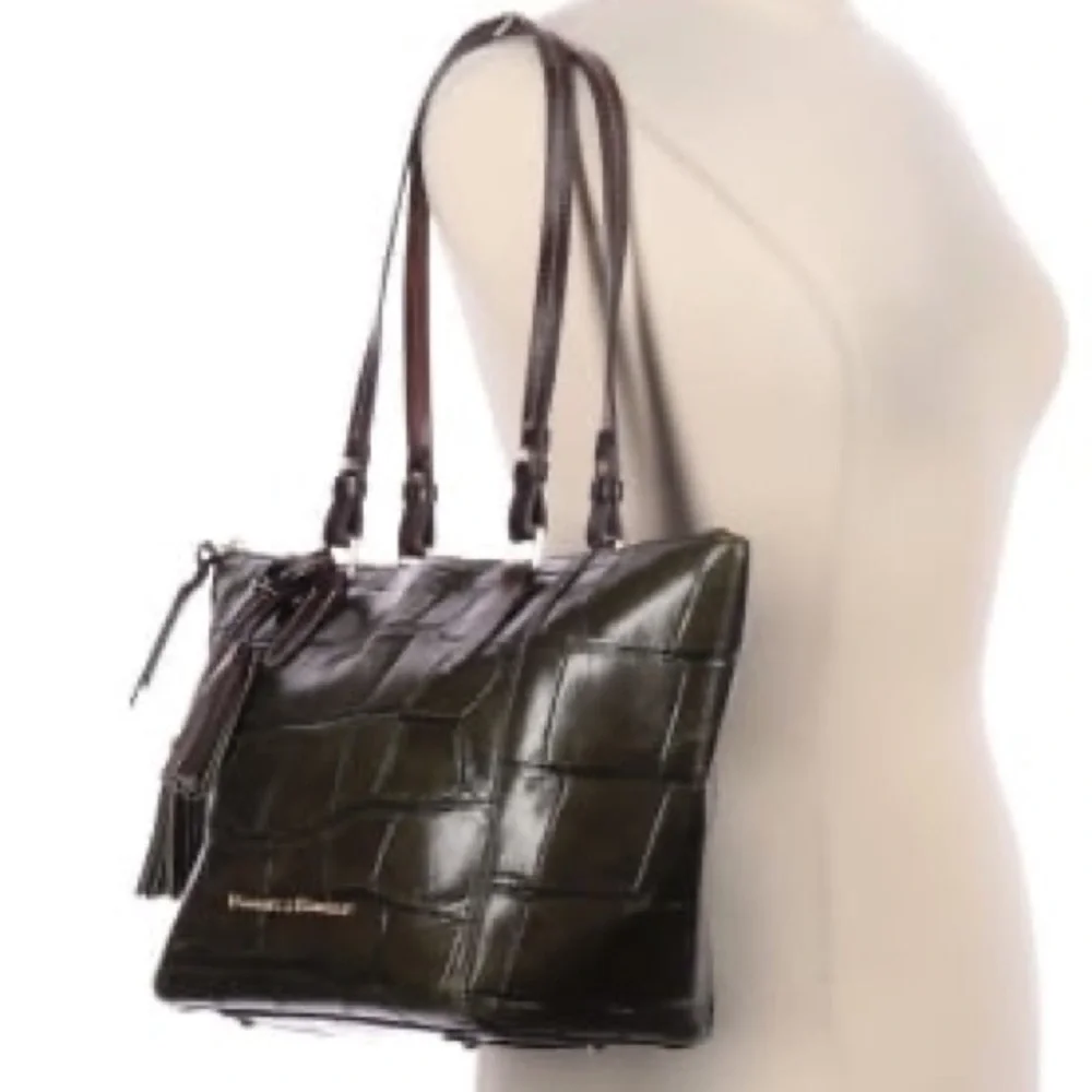 Dooney & Bourke Black Croc-Embossed Tote - Picture 14 of 14